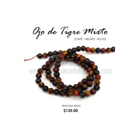 Ojo de Tigre mixto bola lisa 4 mm
