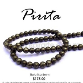 Pirita, bola lisa 6mm