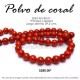 Polvo de coral rojo, bola lisa 8mm