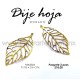 Dije Hoja dorada 7 cm x 3.6 cm