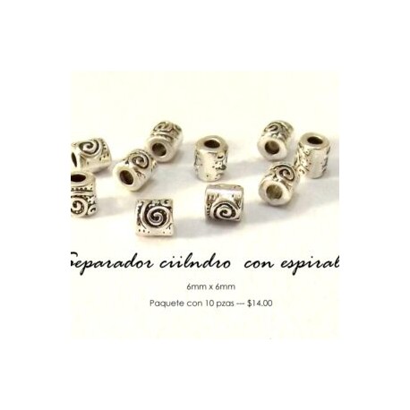 Separador metálico cilindro 6mm