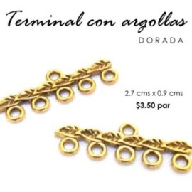 Terminal con argollas, dorada