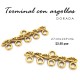 Terminal con argollas, dorada