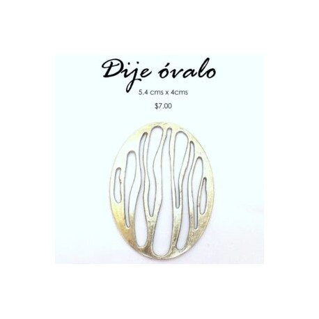 Dije óvalo plateado
