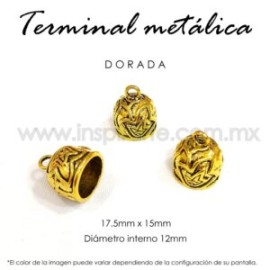 Terminal metálica, dorada