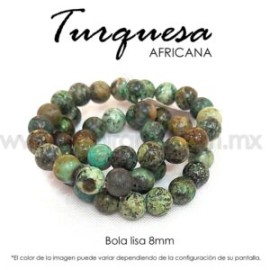 Turquesa africana bola lisa 8mm
