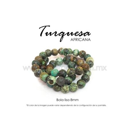 Turquesa africana bola lisa 8mm