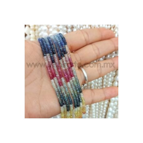 Zafiro multicolor dona 3mm x 1.5mm