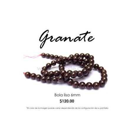 Granate, bola lisa 6mm