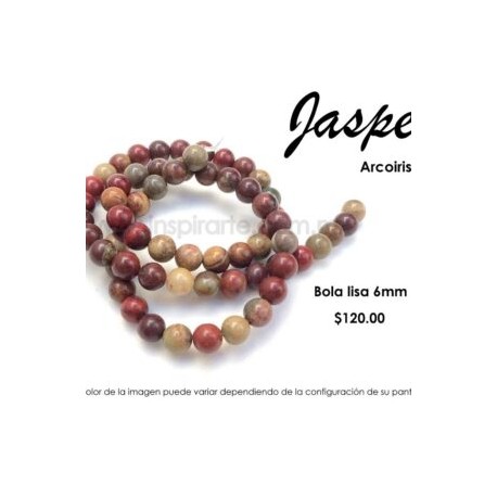 Jaspe arcoiris, bola lisa 6mm