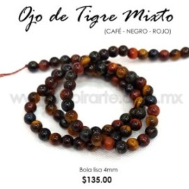 Ojo de Tigre mixto bola lisa 4 mm