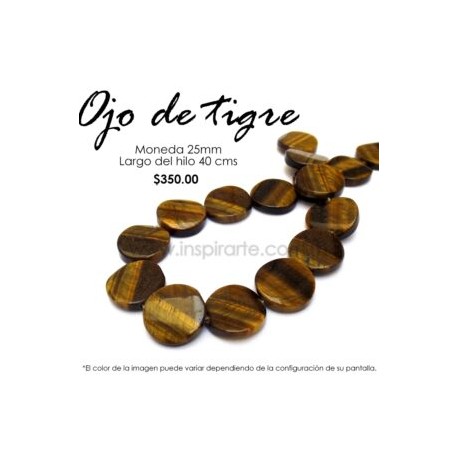 Ojo de tigre, moneda 25mm