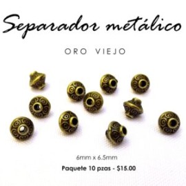 Separador bicono, oro viejo