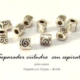 Separador metálico cilindro 6mm
