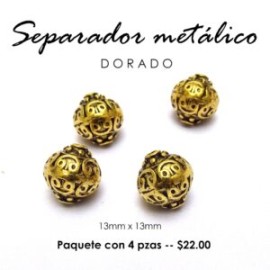 Separador metálico dorado 13 mm
