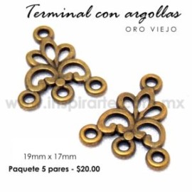 Terminal 3 argollas 19mm x 17mm