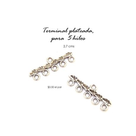 Terminal 5 argollas 2.7 cms x 0.9 cms