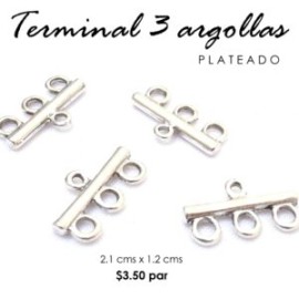 Terminal metálica 3 argollas