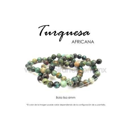 Turquesa africana bola lisa 6mm