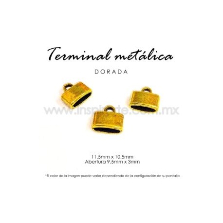 Terminal metálica, dorada