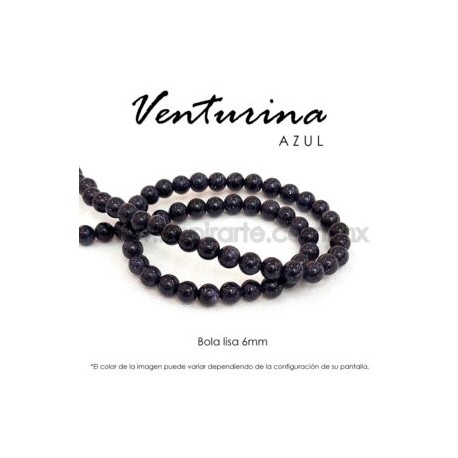 Venturina azul bola lisa 6mm