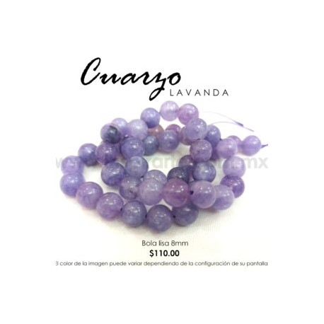 Cuarzo Lavanda bola lisa 8mm