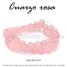Cuarzo rosa bola lisa 6mm