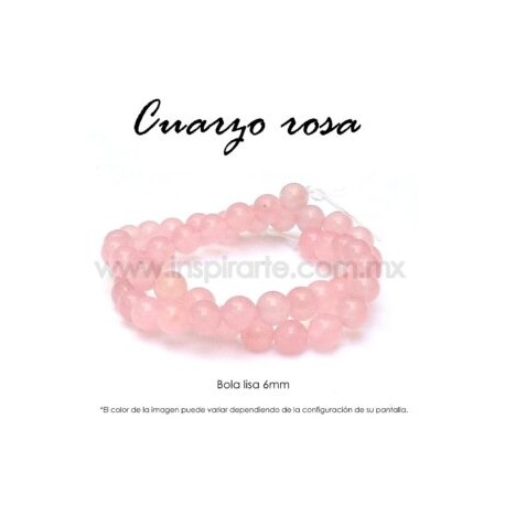 Cuarzo rosa bola lisa 6mm