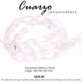 Cuarzo transparente facetado 8mm x 5mm
