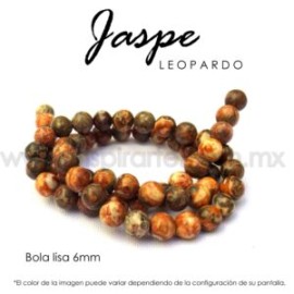 Jaspe leopardo, bola lisa 6mm