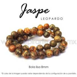 Jaspe leopardo, bola lisa 8mm