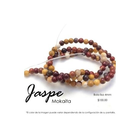 Jaspe mokaita, bola lisa 4mm