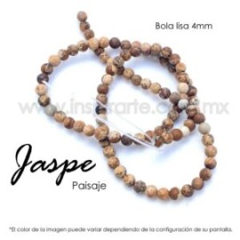 Jaspe paisaje, bola lisa 4mm