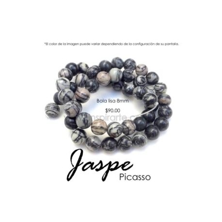 Jaspe picasso, bola lisa 8mm