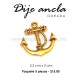 Dije ancla dorada 2.3 cms x 2 cms