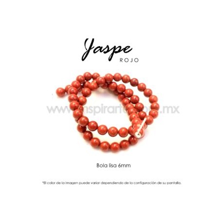 Jaspe rojo, bola lisa 6mm