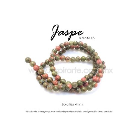 Jaspe unakita, bola lisa 4mm