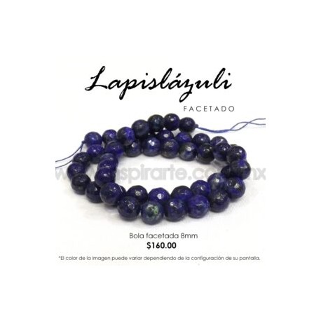 Lapislázuli, bola facetada 8mm