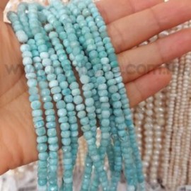 Larimar dona facetada 5mm x 3mm