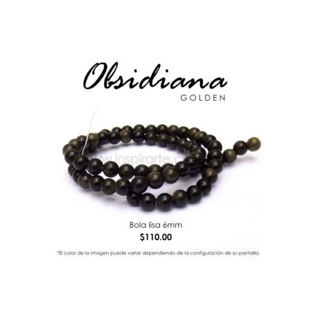 Obsidiana Golden, bola lisa 6mm