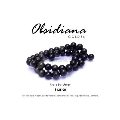 Obsidiana Golden, bola lisa 8mm