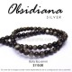 Obsidiana Silver, bola lisa 6mm