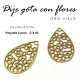 Dije gota con flores oro viejo 5.2 cms x 3.3 cms