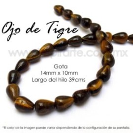 Ojo de tigre, gota 14mm x 10mm