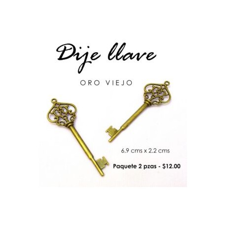 Dije llave oro viejo