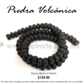 Piedra Volcánica dona, 8 mm x 5 mm