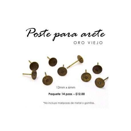 Poste para arete, oro viejo