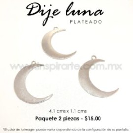 Dije Luna plateada 4.1 cm x 1.1 cm