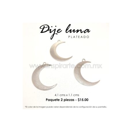 Dije Luna plateada 4.1 cm x 1.1 cm