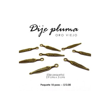 Dije pluma oro viejo